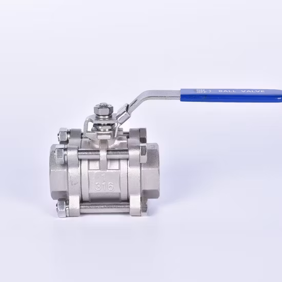 SS304 316 3-Piece Full Port Manual Stainless Steel 3PC Ball Valve